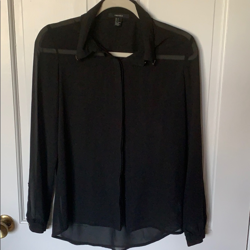 Forever 21 Sheer Button Down